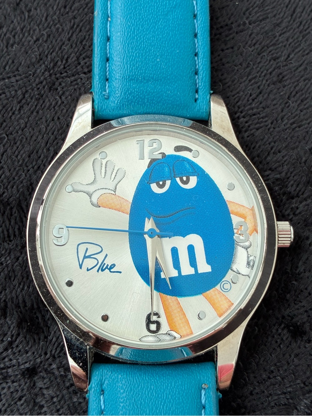 M&M’s Candies Watch Blue Character Wristwatch Mars 2008 WORKS NEW BATTERY